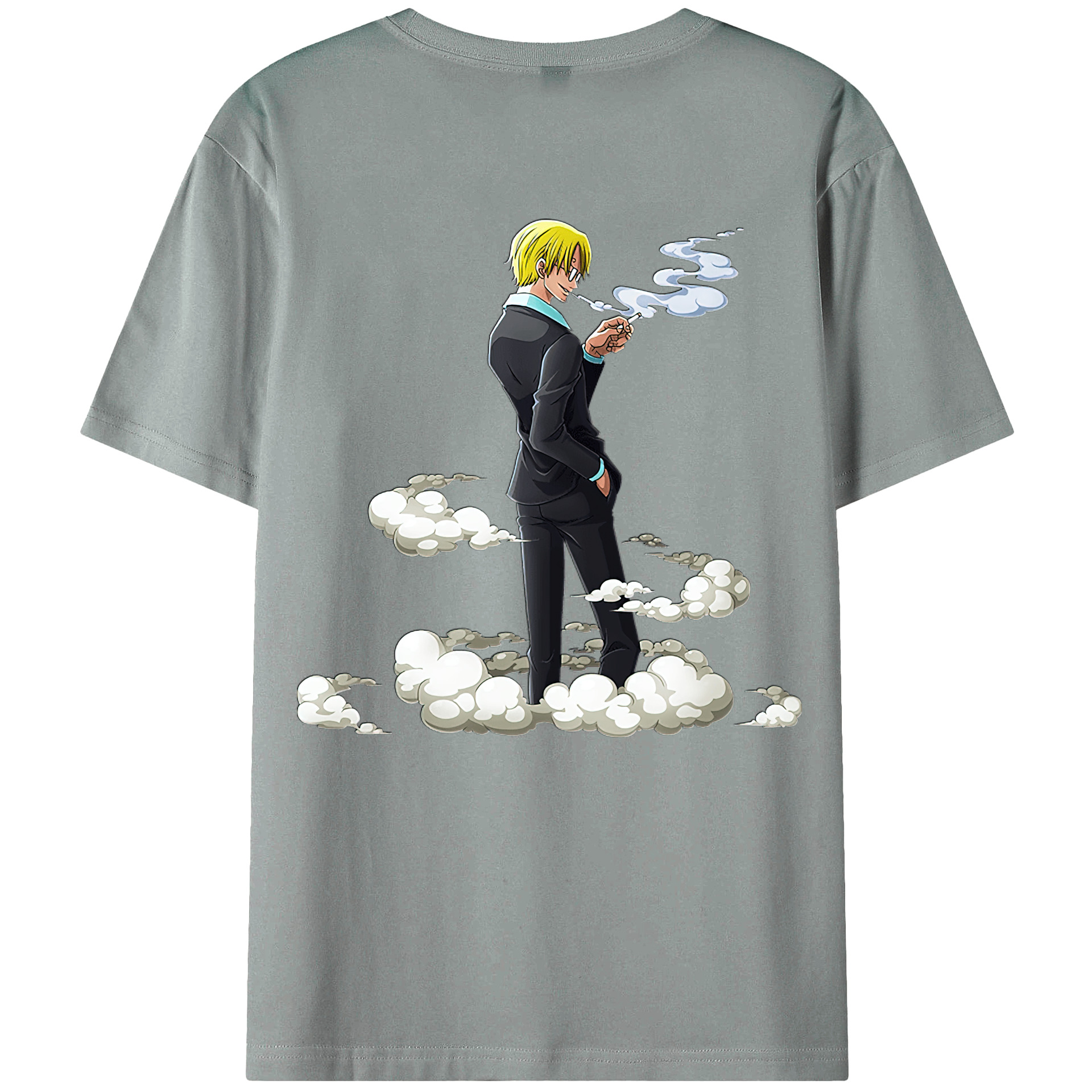 （画像用） ワンピース サンジ ONE PIECE Sanji 綿100％ メンズ半袖Tシャツ（バックプリント） 通気性